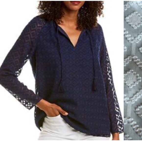 Sail To Sable allover diamond jacquard texture top szL - Picture 11 of 11